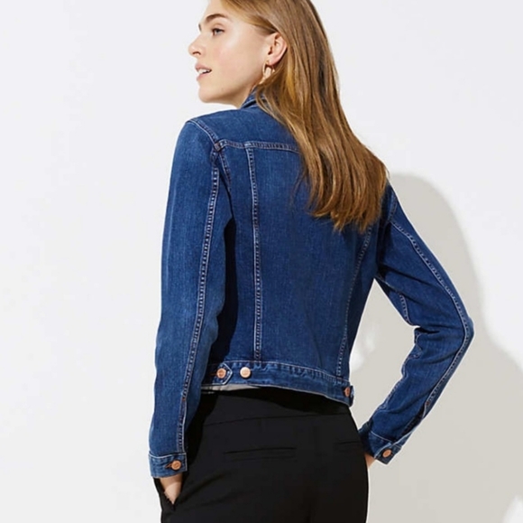 Loft | Made and Loved | Classic Blue Stone-Washed Material Jean Jacket - Picture 2 of 16